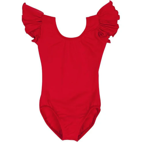 Pre-order red solid flying sleeve baby romperSR2799