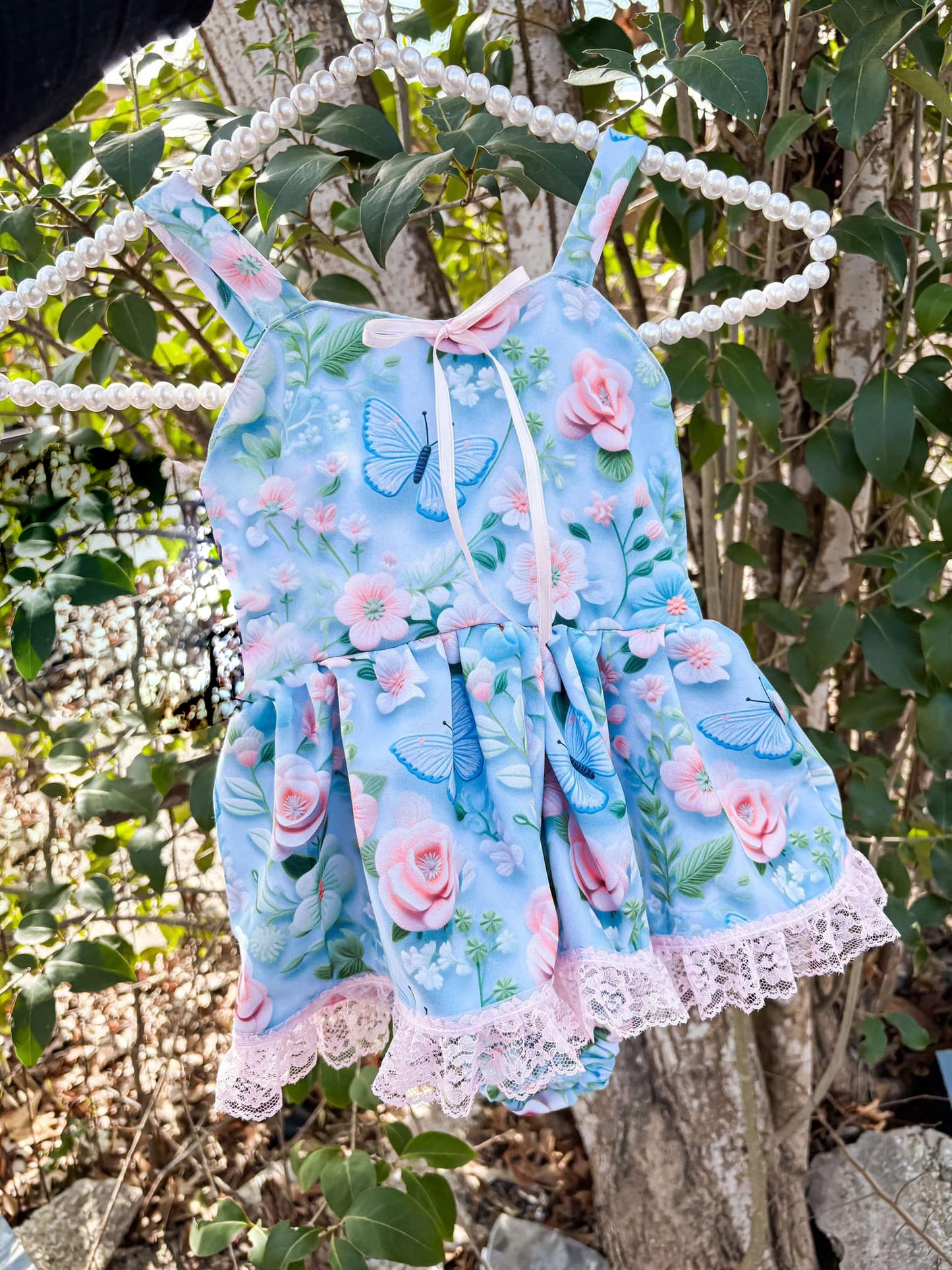 Pre-order blue flowers baby romperSR2801