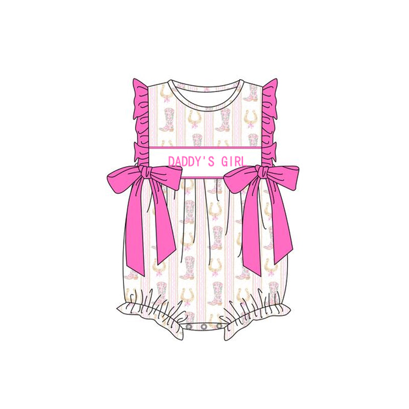 Pre-order daddy's girl pink baby romperSR2803