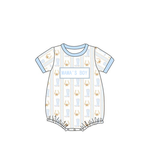 Pre-order mama's girl blue baby romperSR2804