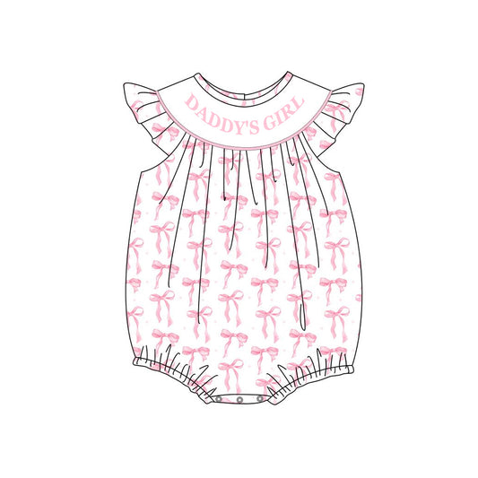 Pre-order daddy's girl pink bows baby romper SR2806