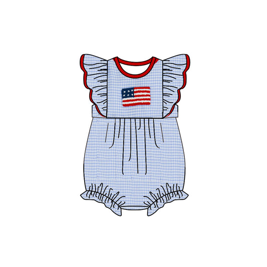 Pre-order 4th of July print baby romper SR2817