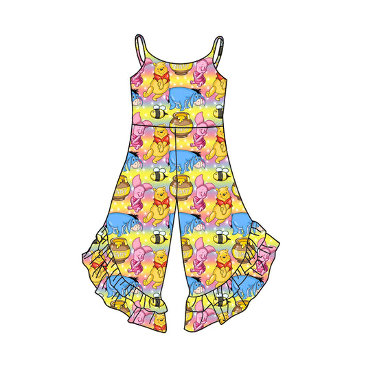 Pre-order cartoon print baby bow romper SR2831