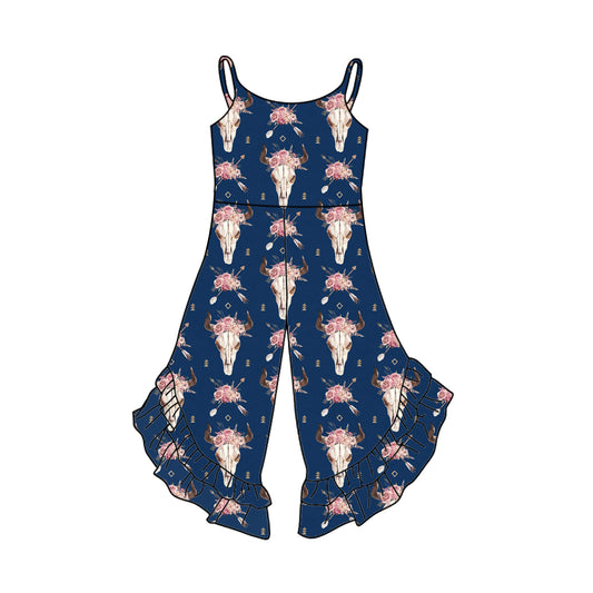Pre-order Blue cattle print baby romper SR2832