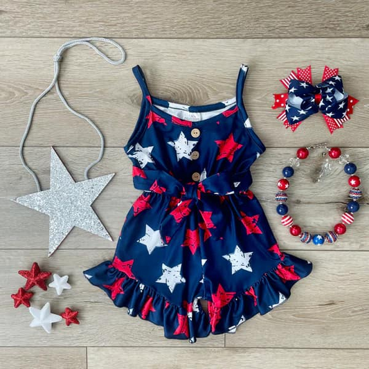Pre-order stars print baby romper SR2836