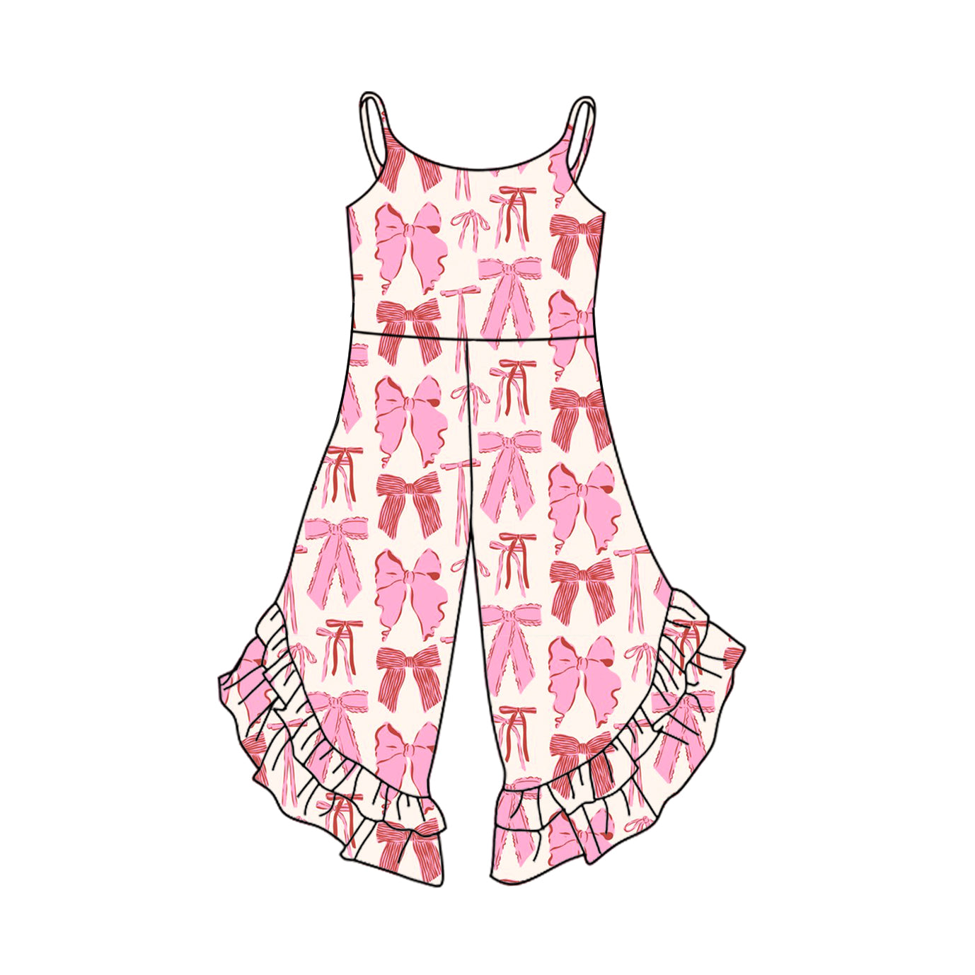 Pre-order Pink bows print baby romper SR2845