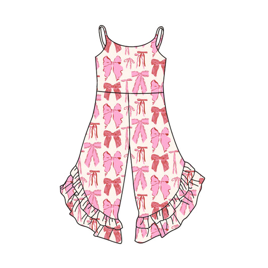 Pre-order Pink bows print baby romper SR2845