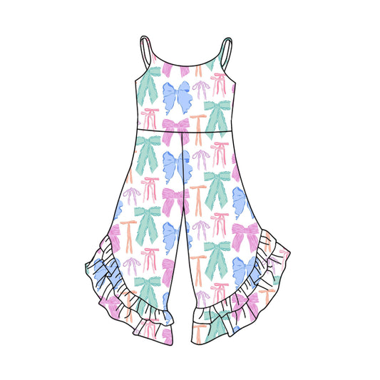 Pre-order colorful  bows print baby romper SR2847