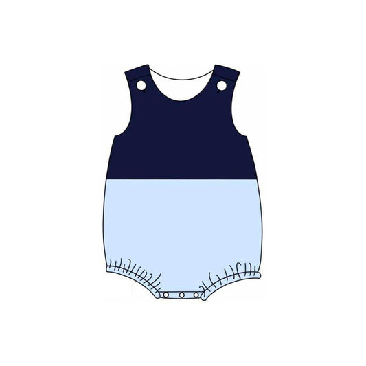 Pre-order navy Blue print sleeveless romper SR2853