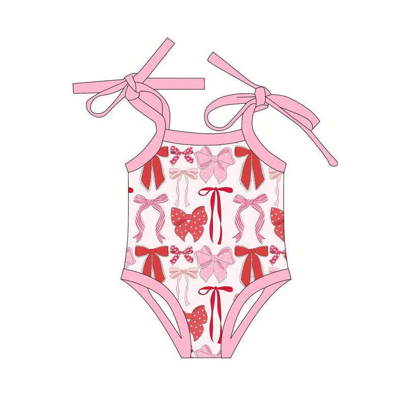 Pre-order Pink bows  print sleeveless romper SR2859