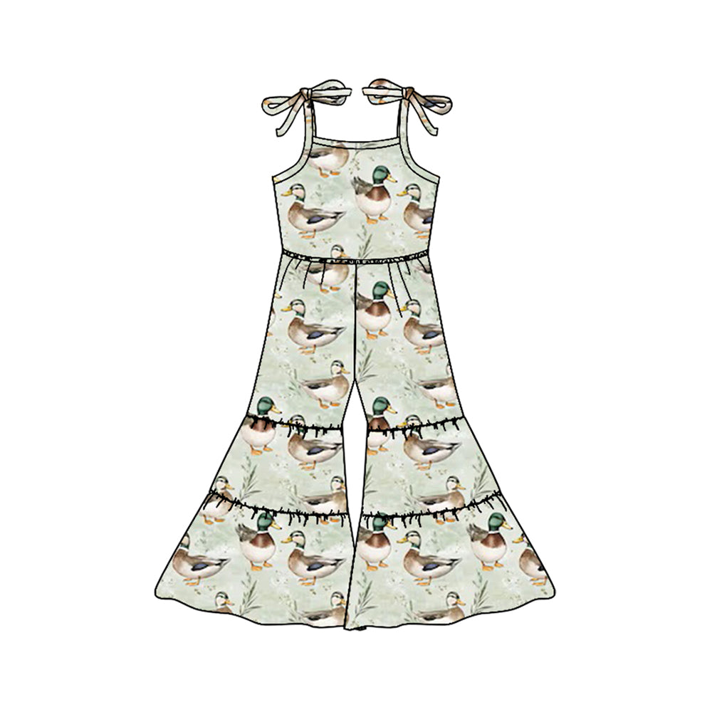 Pre-order Green duck print sleeveless romper SR2863