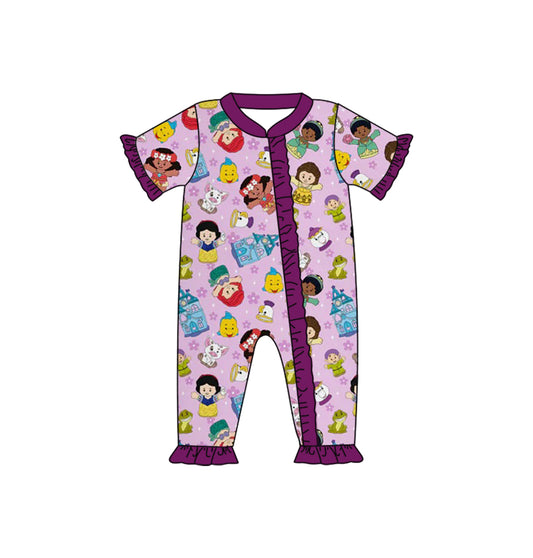 Pre-order purple cartoon pattern zipper romper SR2870