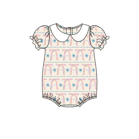 Pre-order pink bow stars romper SR2879