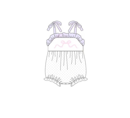 Pre-order purple bow romper SR281