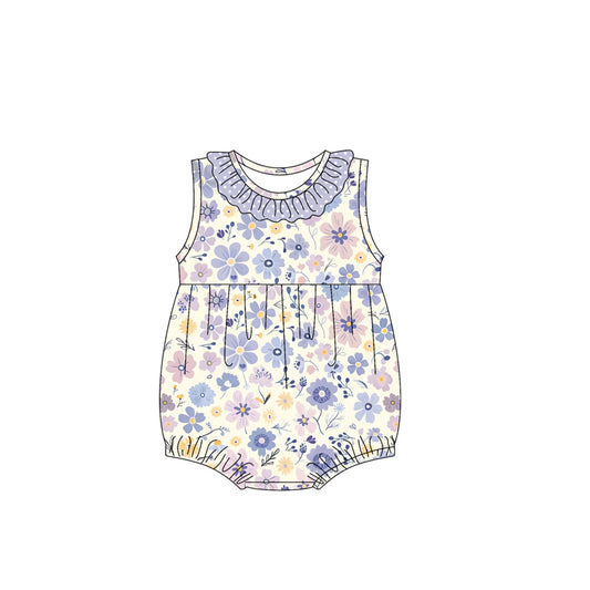 Pre-order purple flowers  romper SR2883