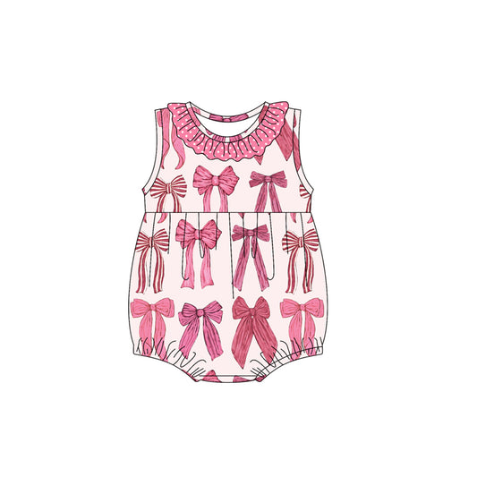 Pre-order pink bow sleeveless romper SR2884