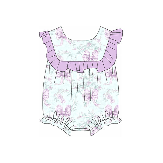 Pre-order purple slowers sleeveless romper SR2891