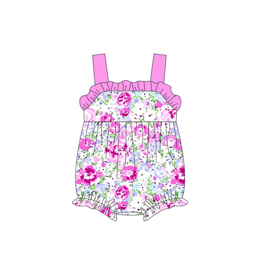 Pre-order purple flowers  sleeveless romper SR2895