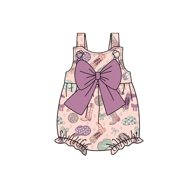 Pre-order purple bow boots sleeveless romper SR2897