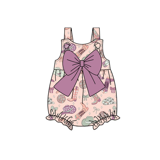 Pre-order purple bow boots sleeveless romper SR2897