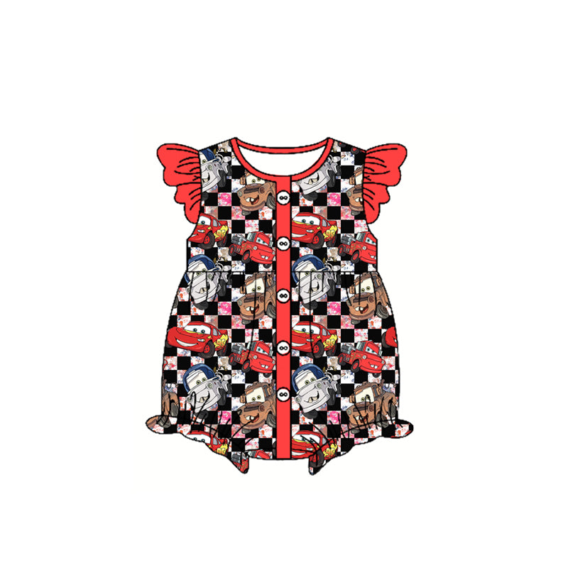 Pre-order cartoon plaid short sleeve romper SR2898