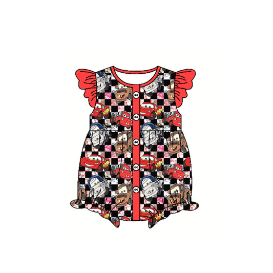 Pre-order cartoon plaid short sleeve romper SR2898