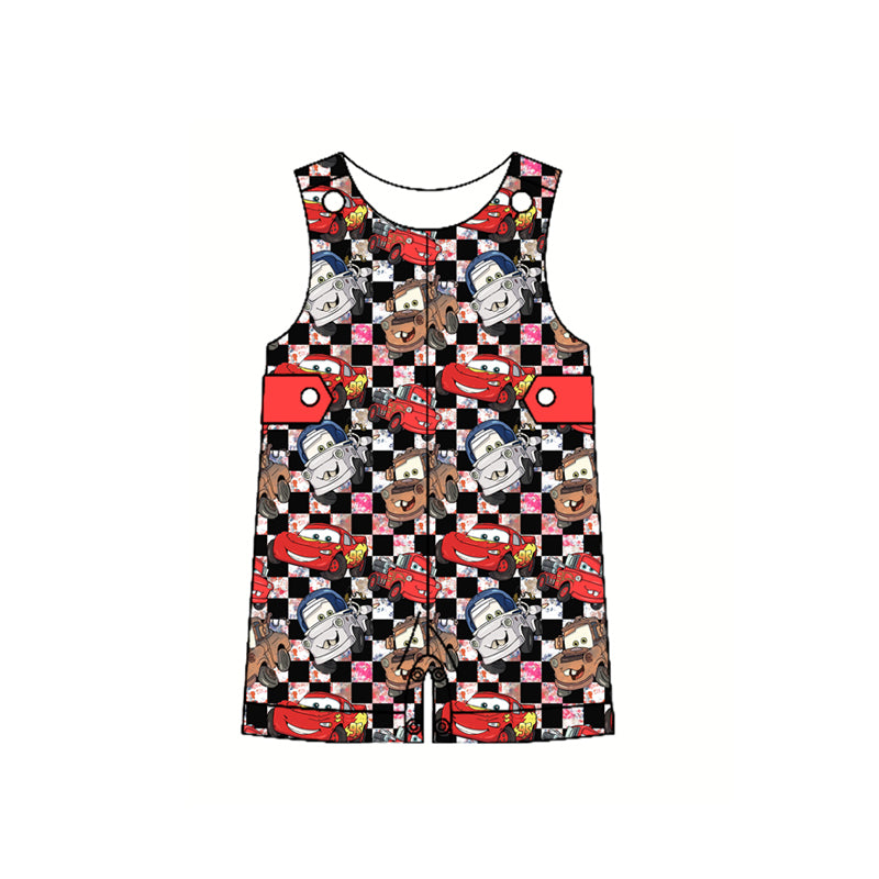 Pre-order cartoon plaid sleeveless romper SR2899