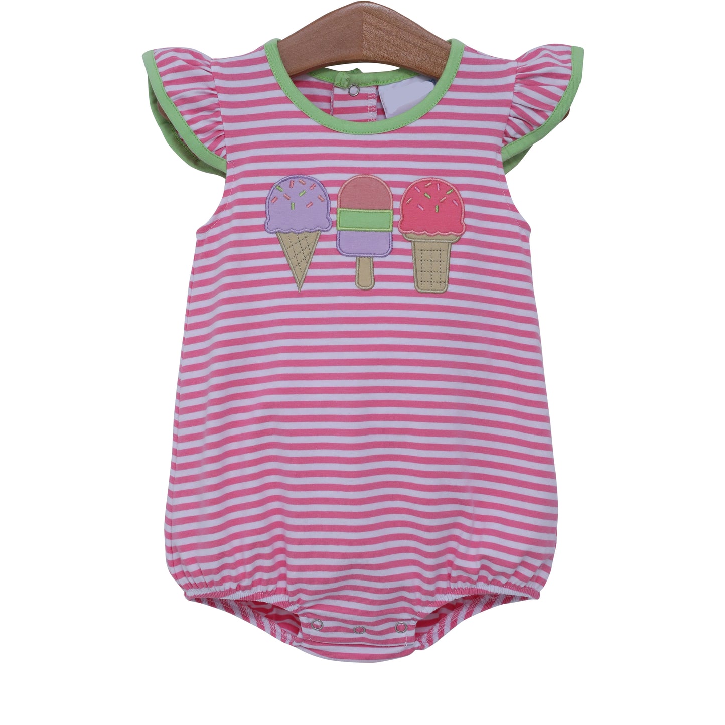 Pre-order pink stripe ice stream short sleeve romper SR2909