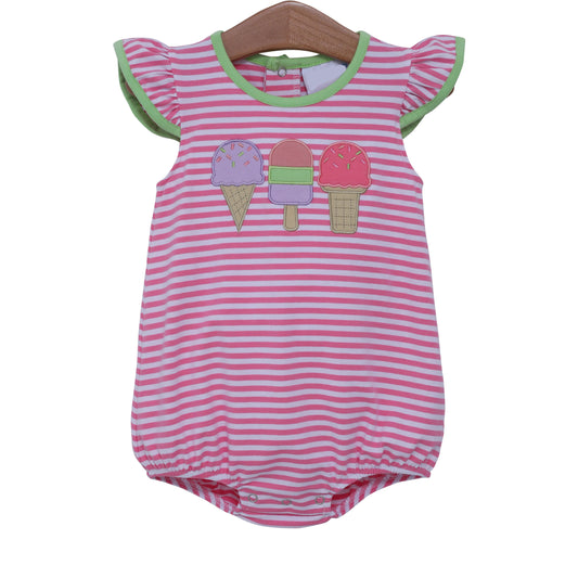 Pre-order pink stripe ice stream short sleeve romper SR2909