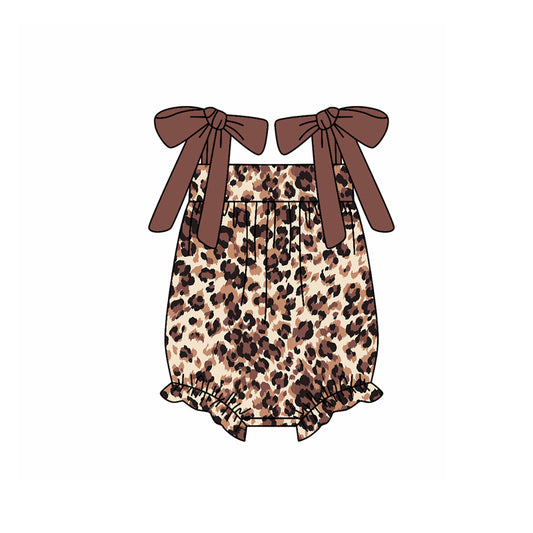Pre-order leopard bows sleeveless romper SR2913