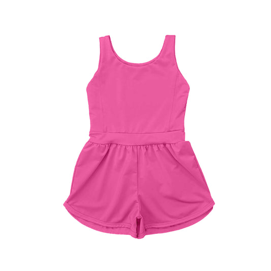 Pre-order hot pink yoga sleeveless romper SR3022