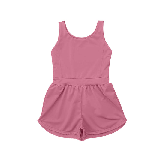 Pre-order pink yoga sleeveless romper SR3024