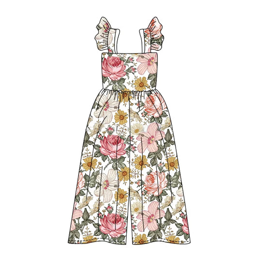 Pre-order flowers flying sleeve jumpsuit SR3053