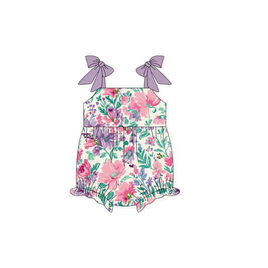 Pre-order purple flowers romper SR3061