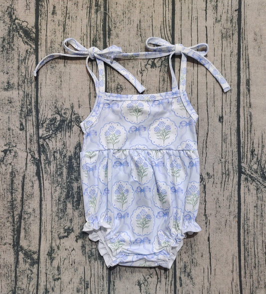 Pre- order Blue Flowers print romper SR3117