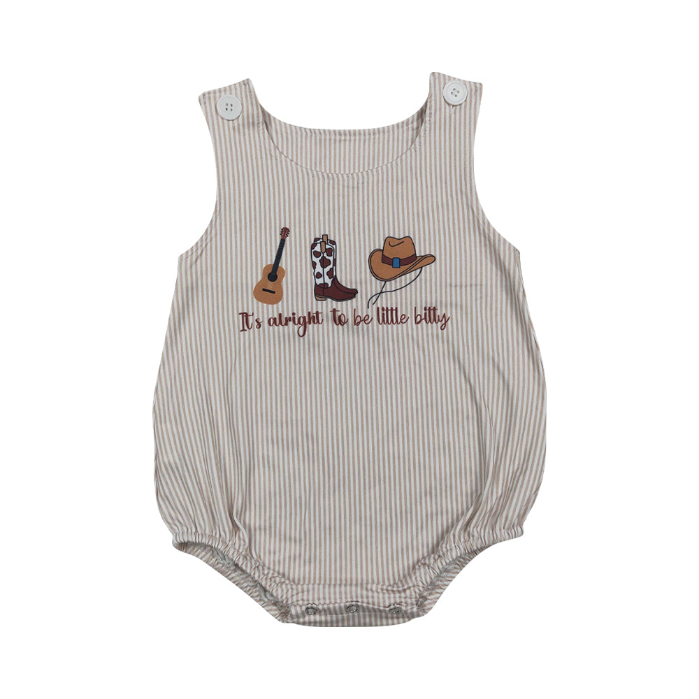 western Boot Print Baby Romper  SR3335