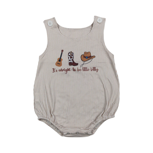 western Boot Print Baby Romper  SR3335