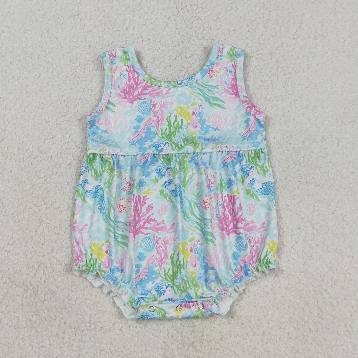 Mermaid coral sleeveless Baby Romper SR3991