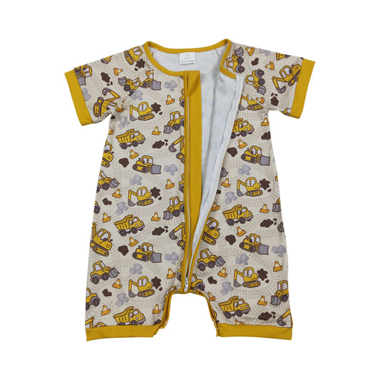 excavator Print Baby Romper  SR4183