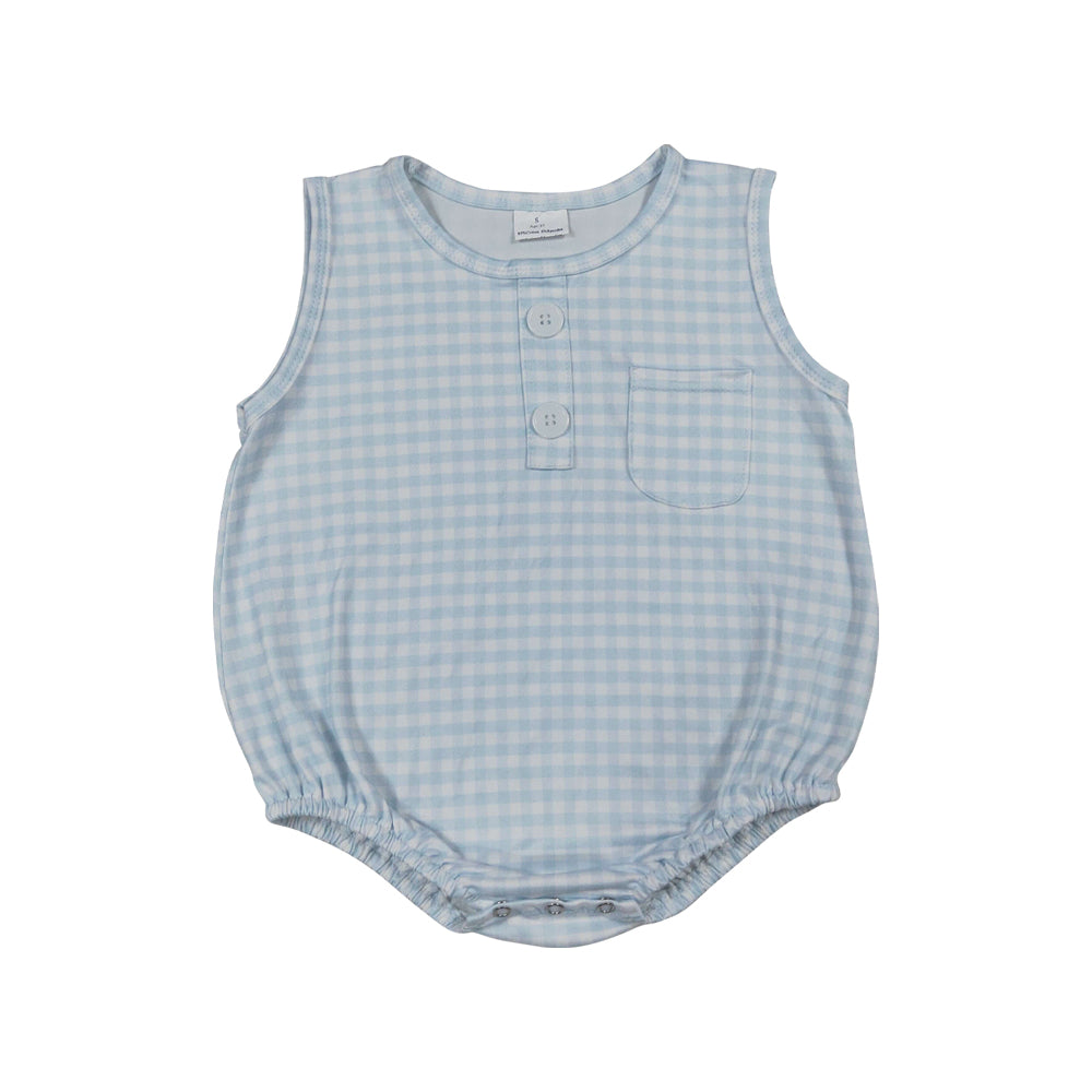 Plaid sleeveless Baby Romper SR4232