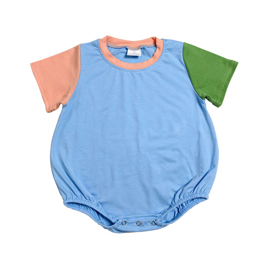 Colorful Blue Green Cotton Baby Bubble Romper SR4268
