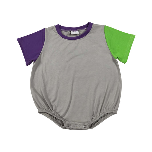 Colorful Grey Green Purple Cotton Baby Bubble Romper SR4271