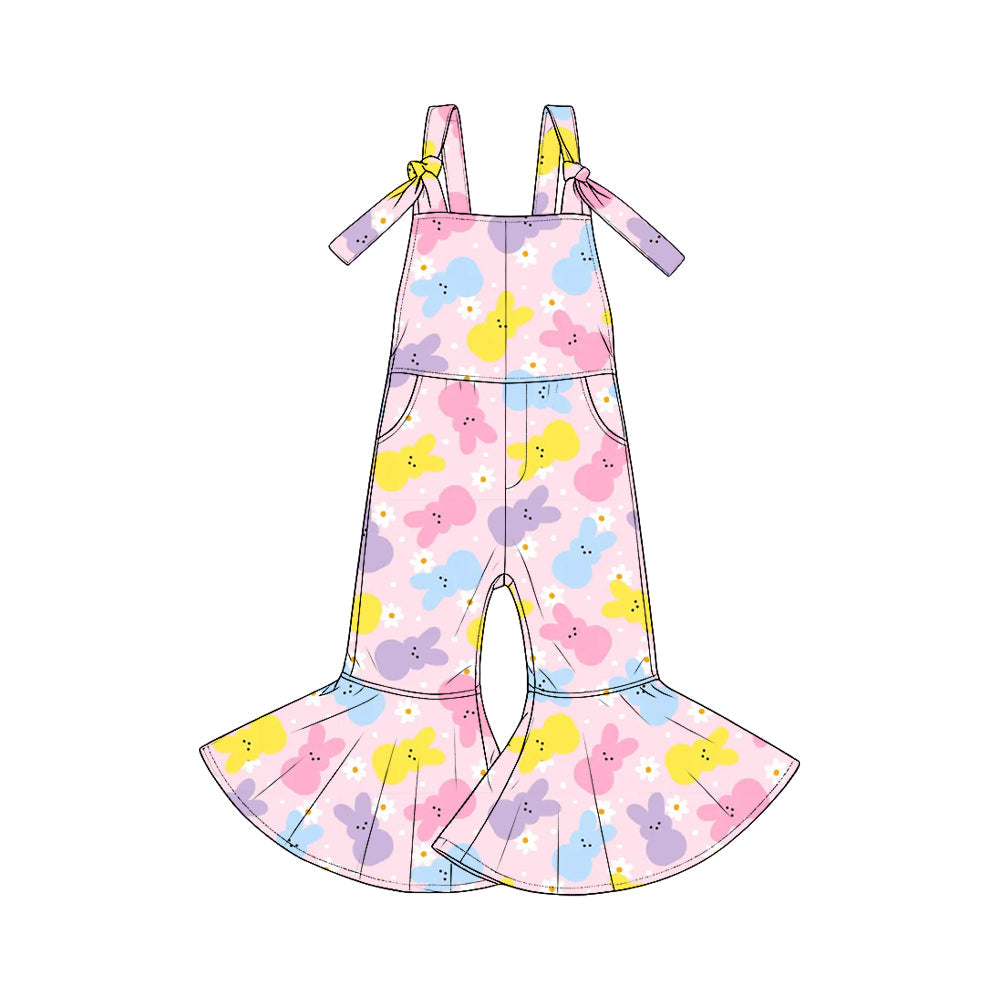 Preorder MOQ 5 pcs SR4298 Easter Bunny Flower Girl's Jumpsuit