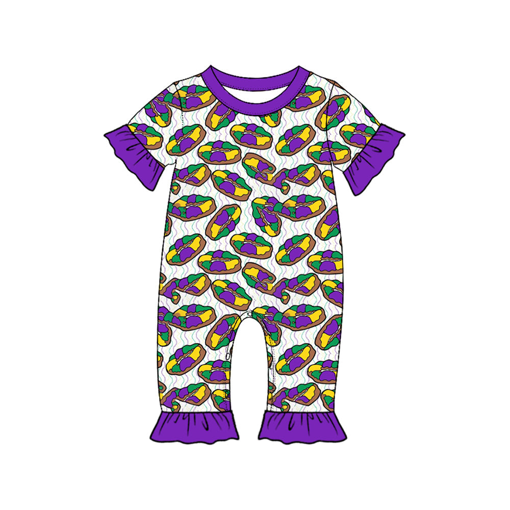 Preorder MOQ 5 pcs Each Style Mardi Gras Dount Ruffles Kids Matching Clothes