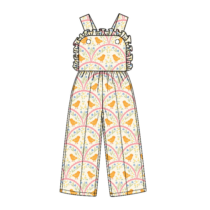 Preorder MOQ 5 pcs Each Style Chick Flower Orange Kids Matching Clothes