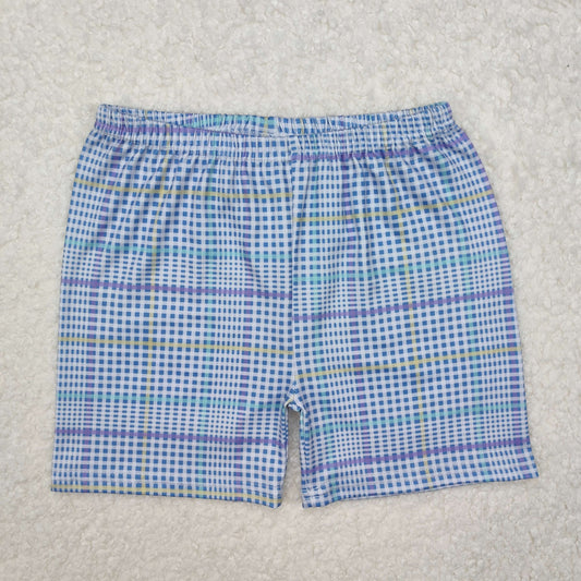 blue plaid boys Short