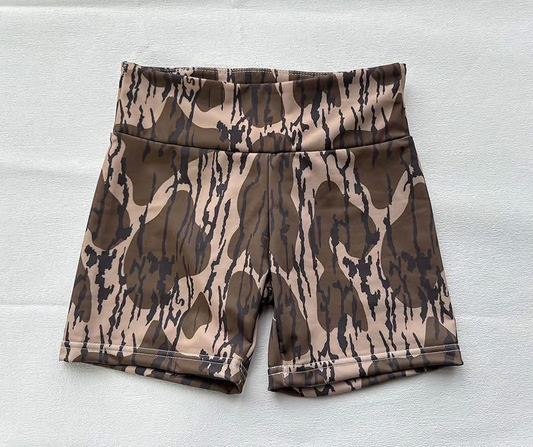 pre -order brown camo print girl swim Shorts SS0535
