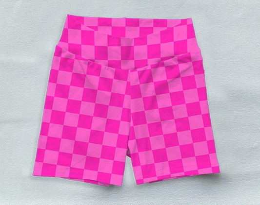 pre -order hot pink print girl swim Shorts SS0538