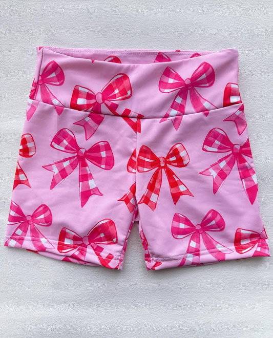 pre -order hot pink print girl swim Shorts SS0540