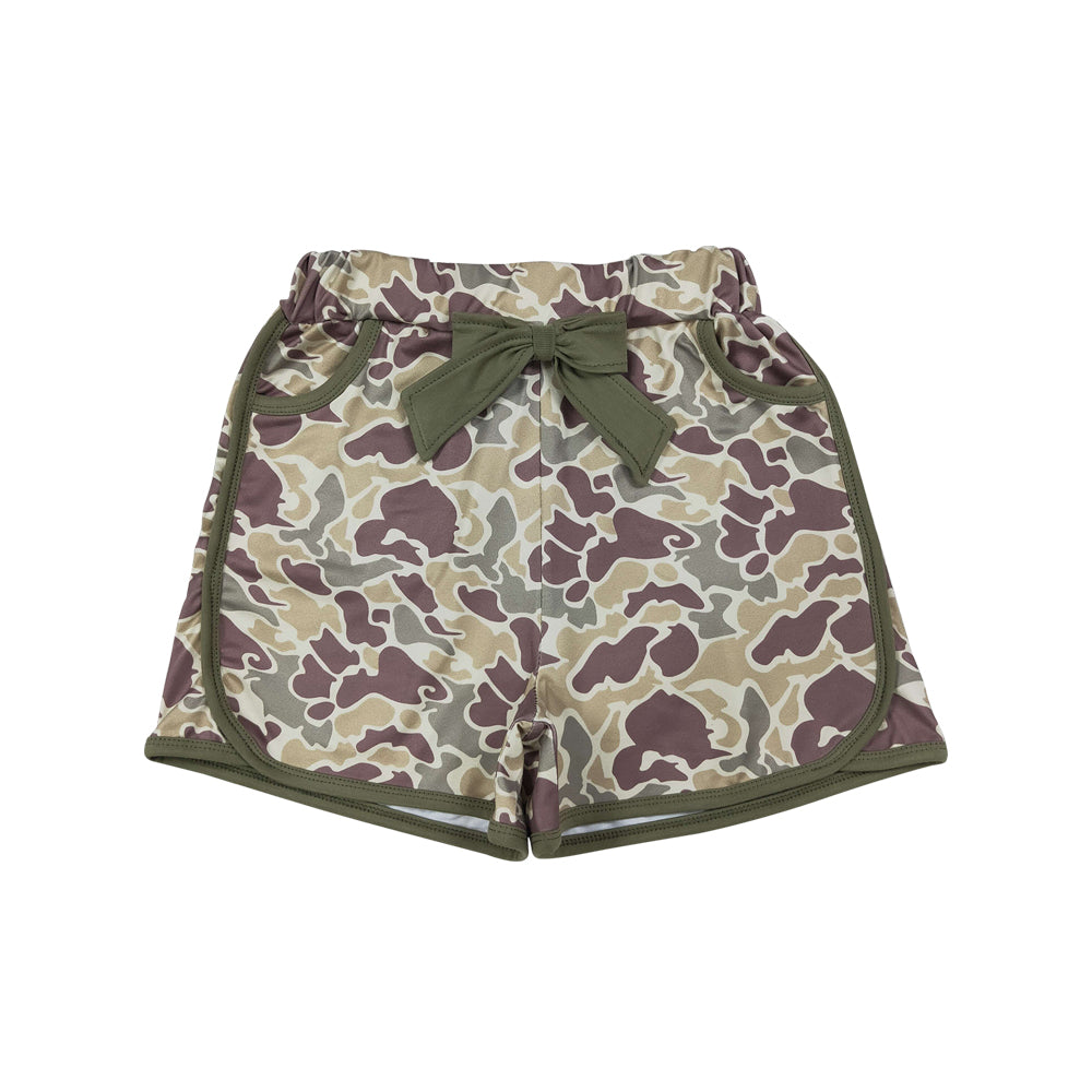 Green Camo sports Active Girls shorts SS0690